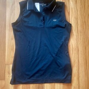 Women's black golf Sleeveless Polo Shirt
